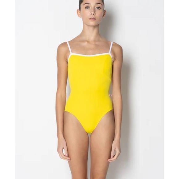 Yumiko Leotard - Denise Buttercup yellow and white M or S available - Picture 1 of 3